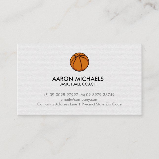 Carte De Visite Entraîneur de basket-ball Scoutisme (Devant)