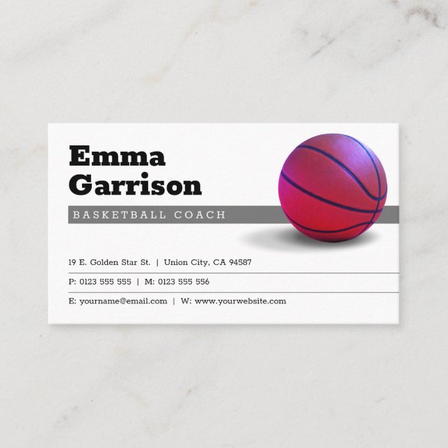 Carte De Visite Entraîneur de basket-ball | Sport (Devant)