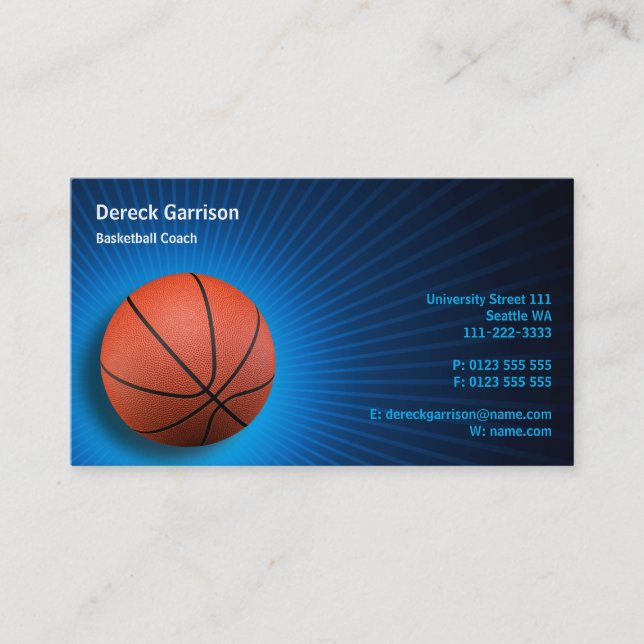 Carte De Visite Entraîneur de basket-ball | Sport (Devant)