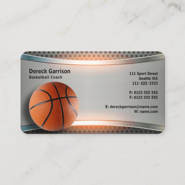 Carte De Visite Entraîneur de basket-ball | Sport (Devant)