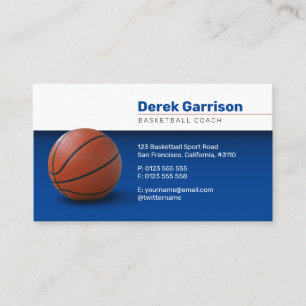 Carte De Visite Entraîneur de basket-ball   Trainer Sport Deep Blu