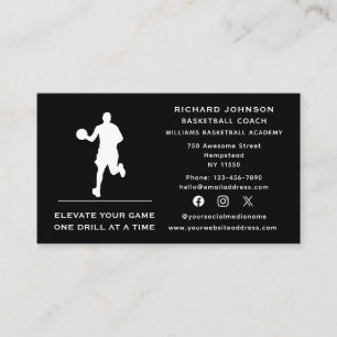 Carte De Visite Entraîneur de basketball des médias sociaux Sports