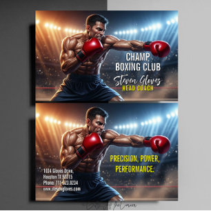 Carte De Visite Entraîneur de boxe entraîneur Gym Sports Boxeur
