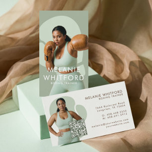 Carte De Visite Entraîneur de Boxe Fitness Minimaliste Moderne Pho