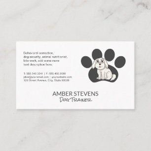 Carte De Visite Entraîneur de chiens   Sitter   Asseyez-vous avec 