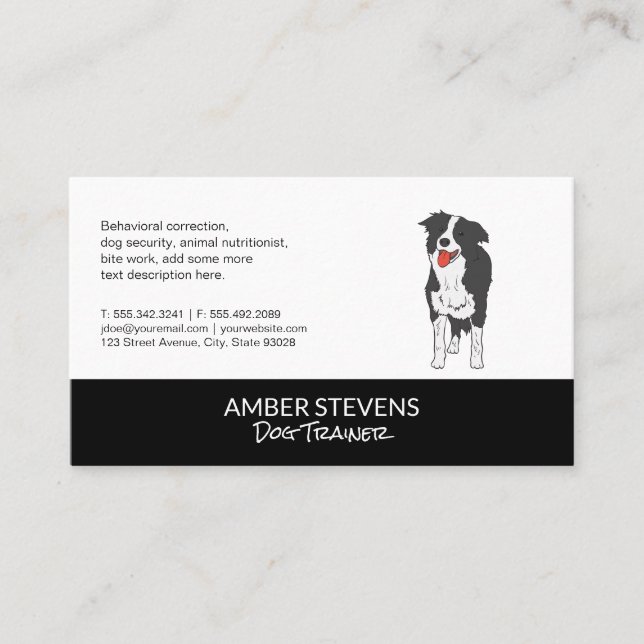Carte De Visite Entraîneur de chiens | Sitter | Icône Chien (Devant)