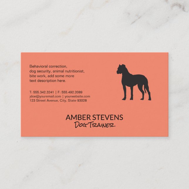 Carte De Visite Entraîneur de chiens | Sitter | Icône Chien (Devant)
