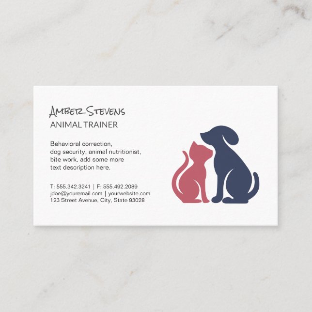 Carte De Visite Entraîneur de chiens | Sitter | Refuge animal (Devant)