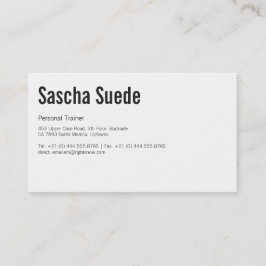 Carte De Visite Entraîneur de fitness de luxe noir blanc professio