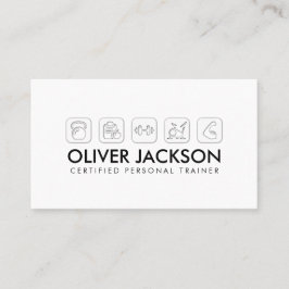 Carte De Visite Entraîneur de fitness minimal cool
