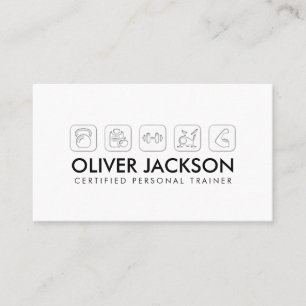Carte De Visite Entraîneur de fitness minimal cool