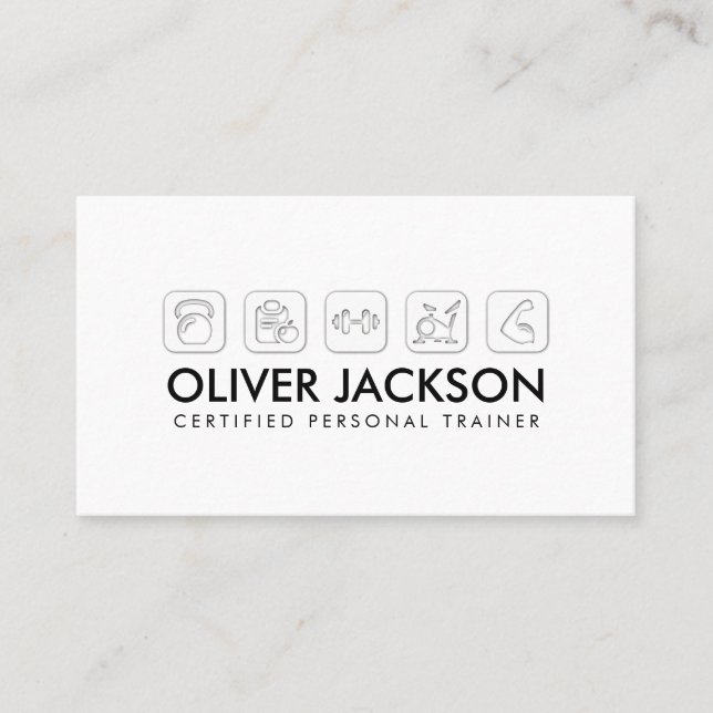 Carte De Visite Entraîneur de fitness minimal cool (Devant)