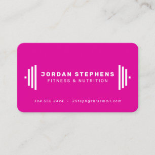 Carte De Visite Entraîneur de fitness moderne entraîneur rose ma