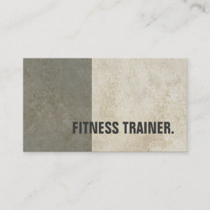 Carte De Visite Entraîneur de fitness moderne gris pierre murale g