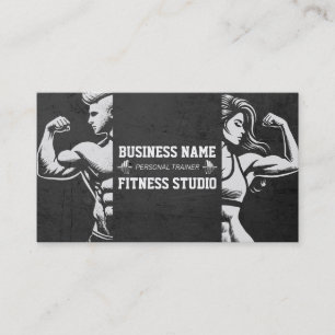 Carte De Visite Entraîneur de fitness personnel Bodybuilding Gym B