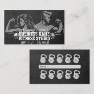 Carte De Visite Entraîneur de fitness personnel Loyalty Punch Kett