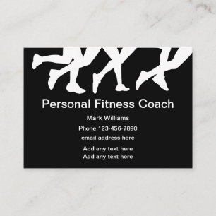Carte De Visite Entraîneur De Fitness Personnel Noir Et Blanc