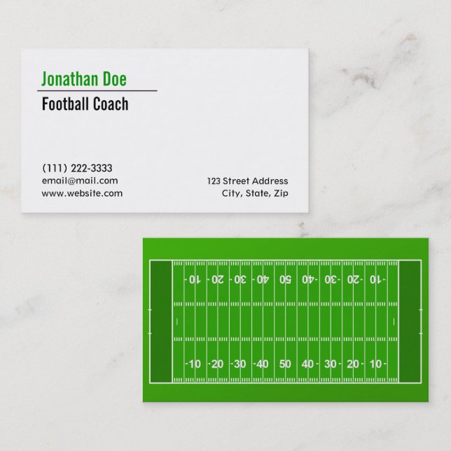 Carte de visite Entraîneur De Football (Devant / Derrière)