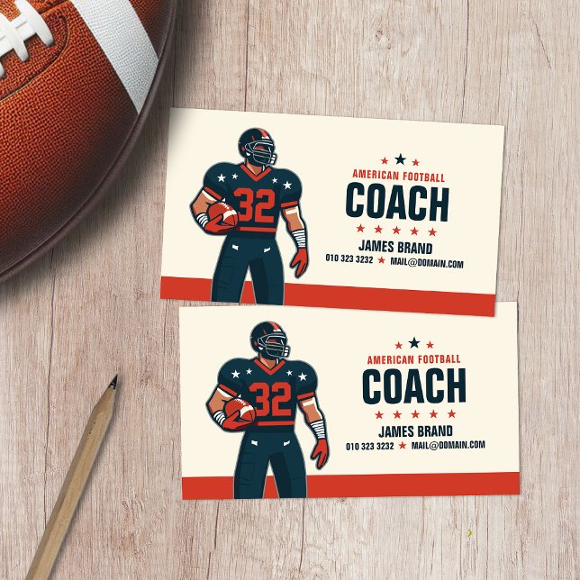 Carte De Visite Entraîneur de football américain illustré par Vect (Créateur téléchargé)