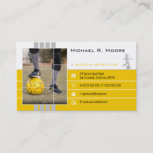 Carte De Visite Entraîneur de football Cadeaux de sport Jaune