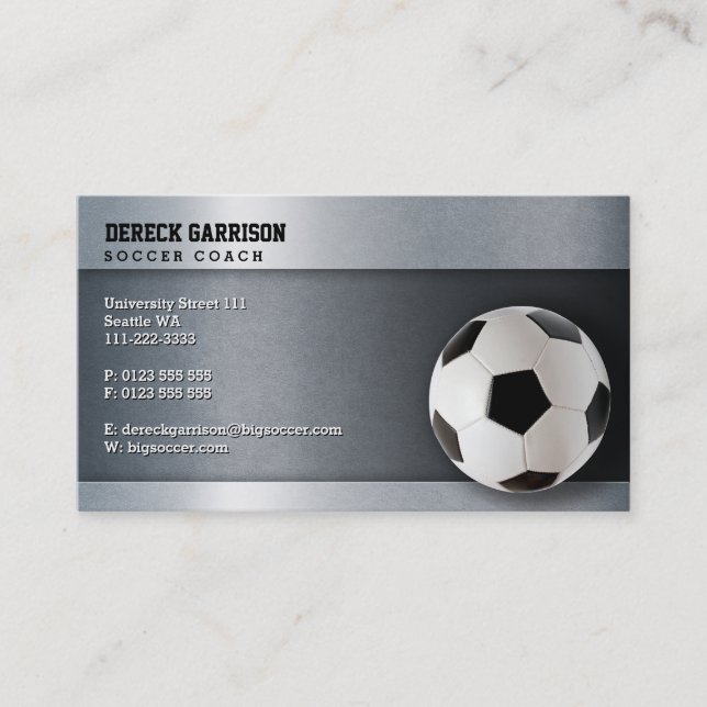 Carte De Visite Entraîneur de football | Cadeaux sportifs modernes (Devant)