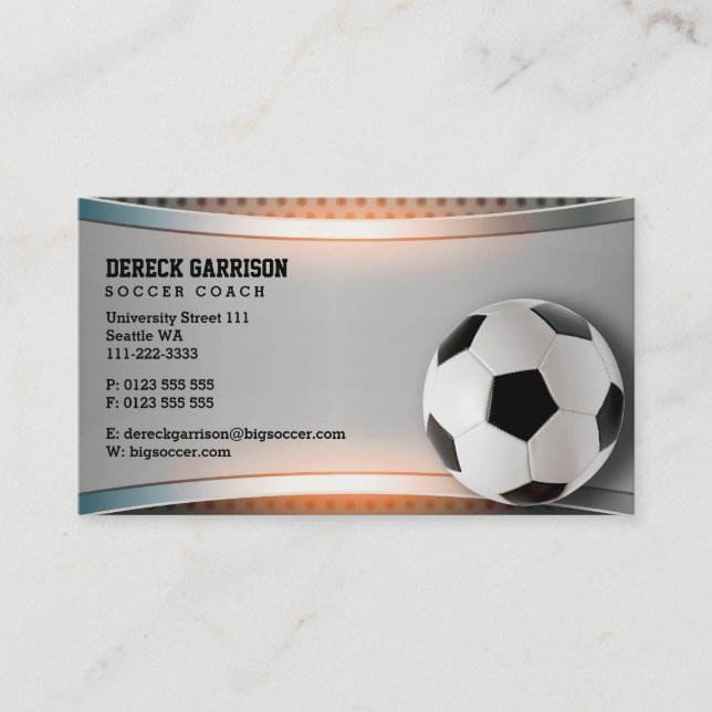 Carte De Visite Entraîneur de football | Cadeaux sportifs modernes (Devant)