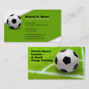 Carte De Visite Entraîneur de football   Cadeaux sportifs verts