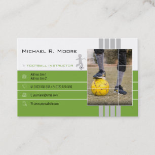 Carte De Visite Entraîneur de football   Cadeaux sportifs verts