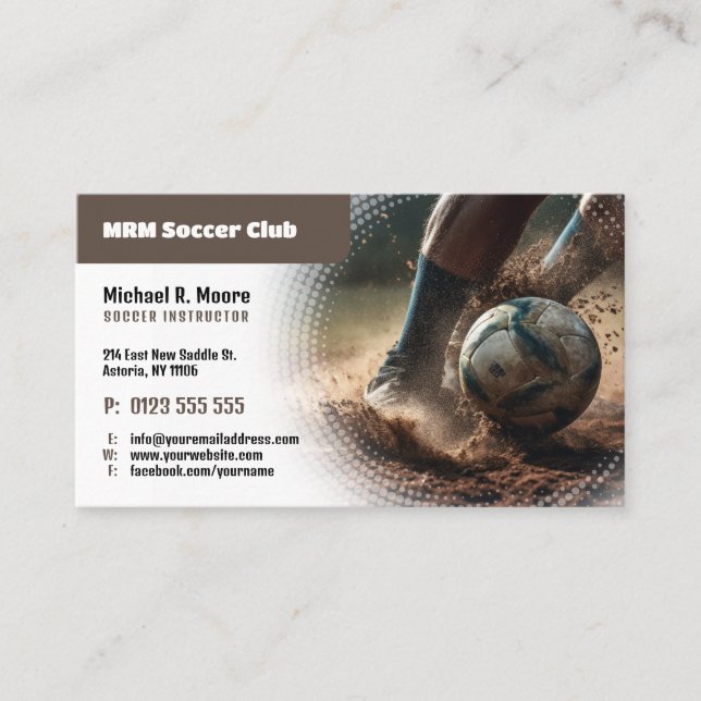 Carte De Visite Entraîneur de football | Instructeur professionnel (Devant)