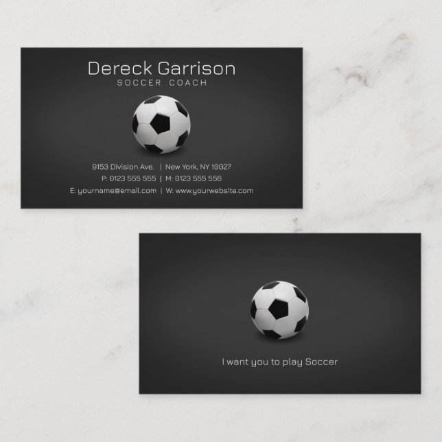 Carte De Visite Entraîneur de football | Sports professionnels (Devant / Derrière)