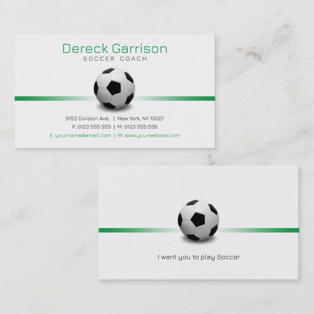 Carte De Visite Entraîneur de football | Sports professionnels (Devant / Derrière)