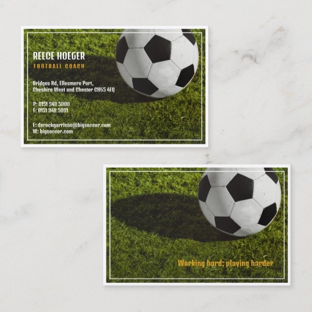 Carte De Visite Entraîneur de football | Sports professionnels (Devant / Derrière)