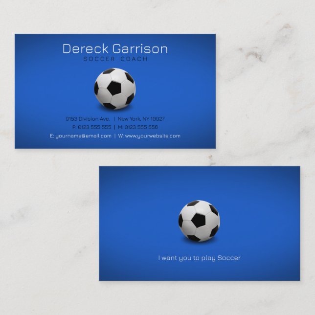 Carte De Visite Entraîneur de football | Sports professionnels (Devant / Derrière)