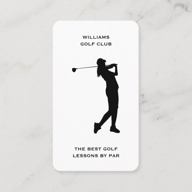 Carte De Visite Entraîneur de golf de Sport Femme Médias sociaux (Devant)