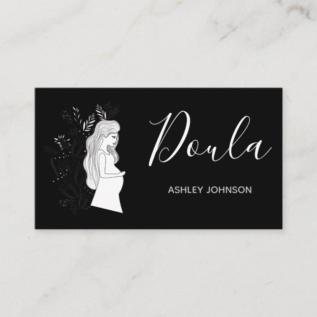 Carte De Visite Entraîneur de naissance de Doula Calligraphie de s (Devant)
