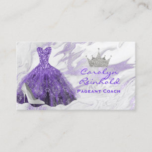 Carte De Visite Entraîneur de Parties scintillant en marbre violet