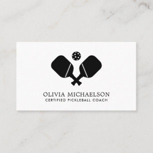 Carte De Visite Entraîneur de Pickleball Pro Simple Moderne