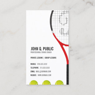 Carte De Visite Entraîneur de tennis