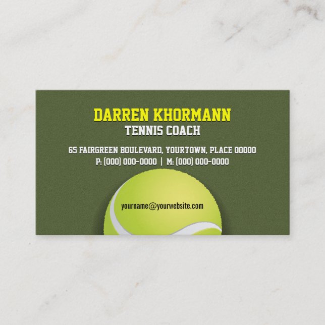 Carte De Visite Entraîneur de tennis (Devant)