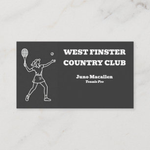 Carte De Visite Entraîneur de tennis féminin Pro de tennis Profess