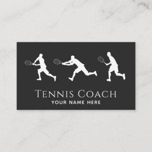 Carte De Visite Entraîneur de tennis Hommes Joueur Silhouettes Méd