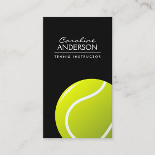 Carte De Visite Entraîneur de tennis / instructeur / joueur noir