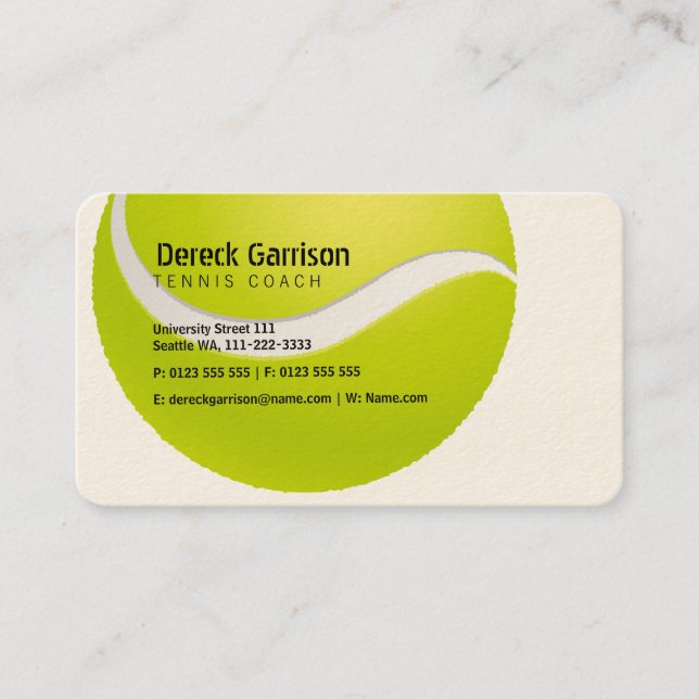 Carte De Visite Entraîneur de tennis | Leçons de pratique de forma (Devant)