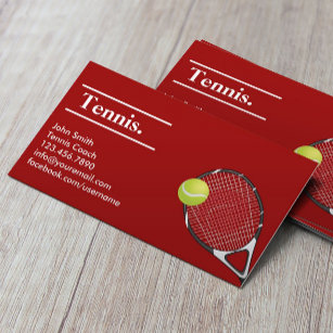 Carte De Visite Entraîneur de tennis Moderne Red Clay Sport Instru