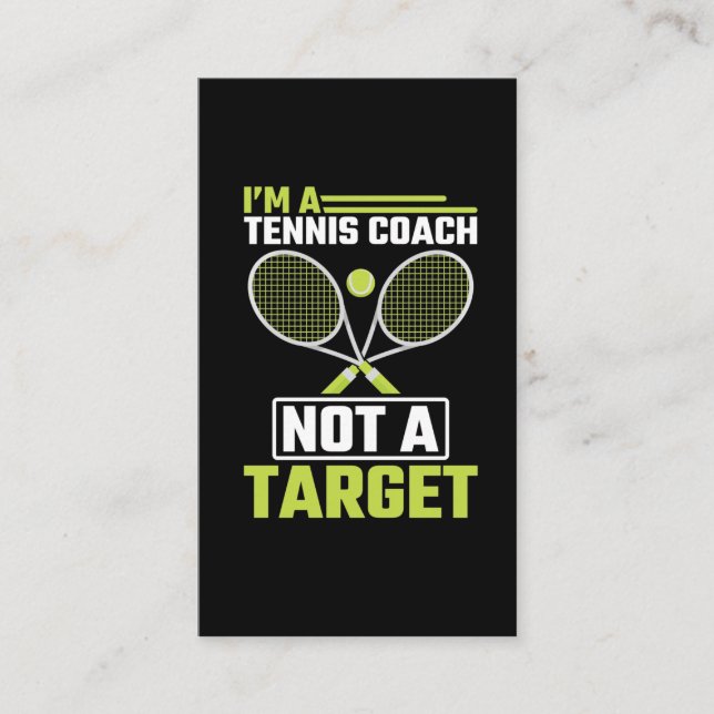Carte De Visite Entraîneur de tennis pas de cible amusant (Devant)