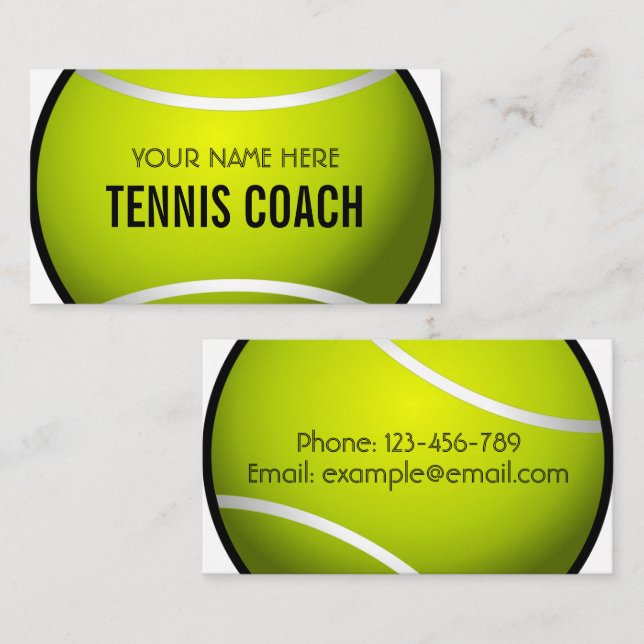 Carte De Visite Entraîneur de tennis pour enfants Instructeur spor (Devant / Derrière)