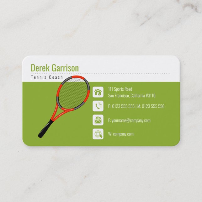 Carte De Visite Entraîneur de tennis professionnel | Master Sport (Devant)