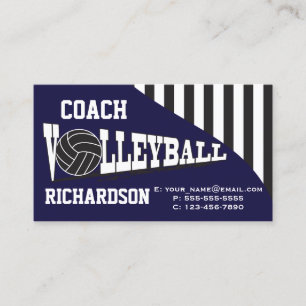 Carte De Visite Entraîneur de volley-ball - Bleu foncé