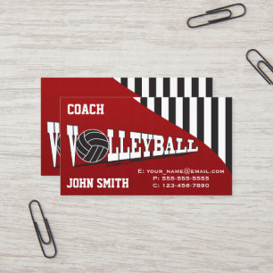 Carte De Visite Entraîneur de volley-ball - Rouge