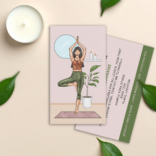 Carte De Visite Entraîneur de Yoga Arbre Pose Balance